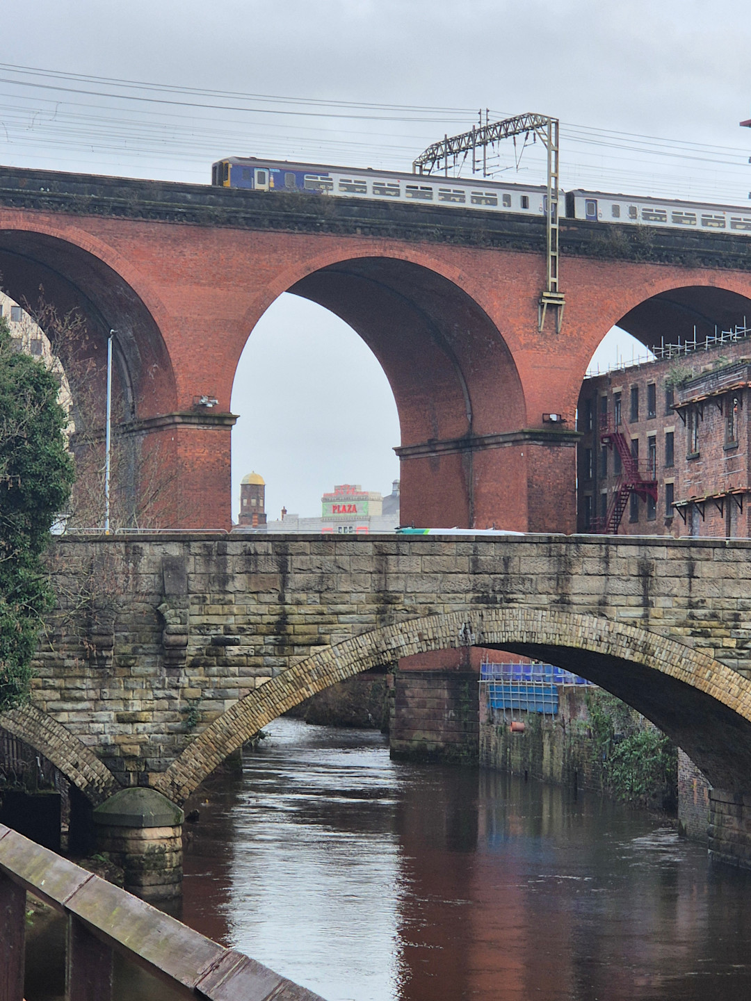 NEWS: View of the viaduct from the River Mersey walk