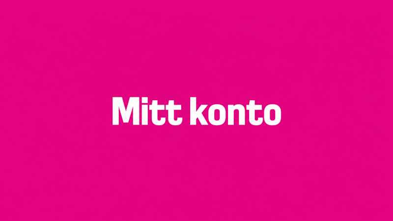 Mörkrosa bild med texten "Mitt konto" på.