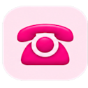 LJusrosa bakgrund med en mörkrosa telefon på.
