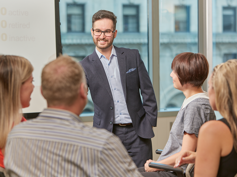 Group of employees in a meeting room