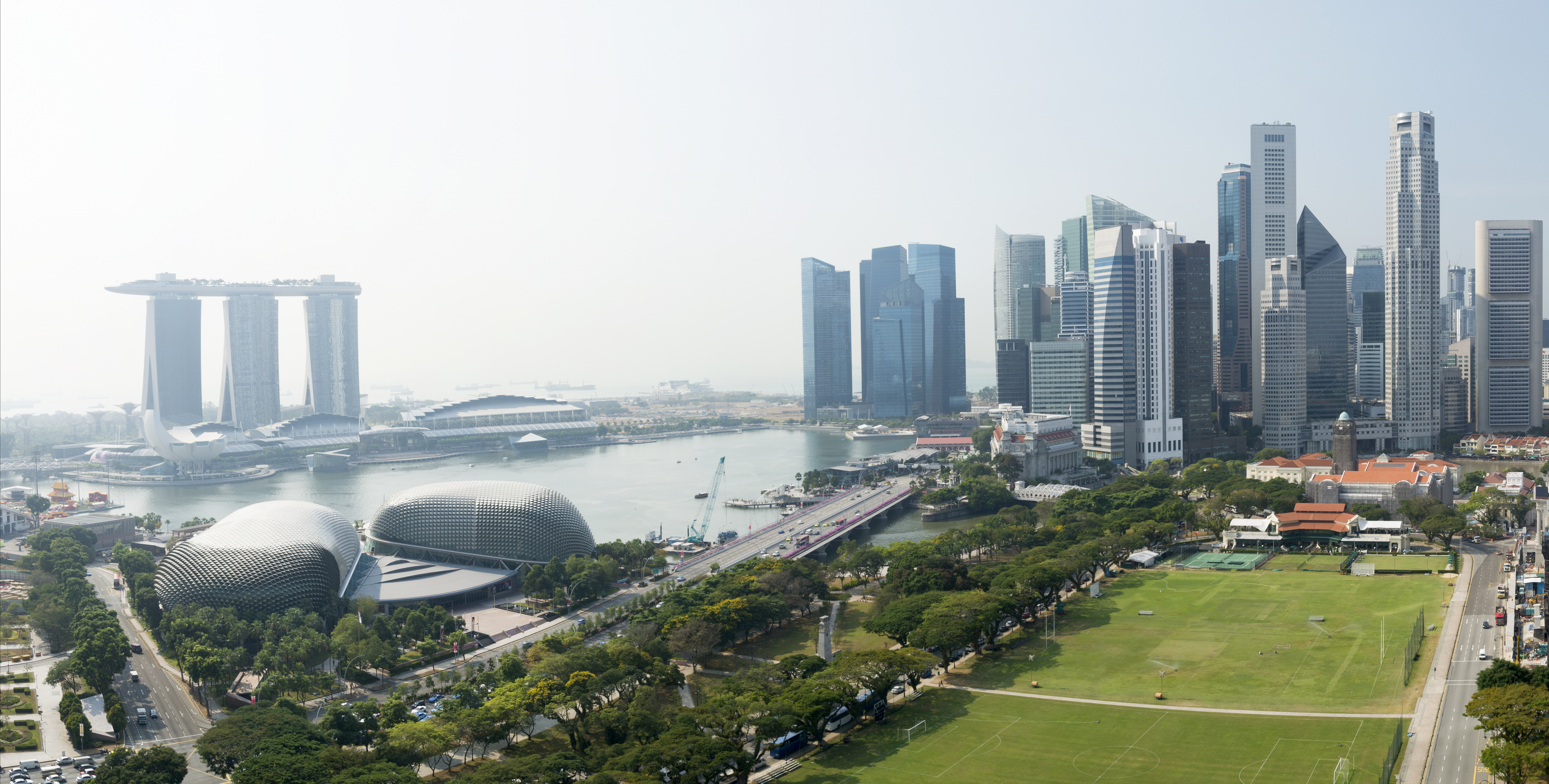 View of the Singapore skyline 
