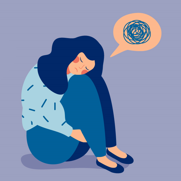 Illustration of girl experiencing anxiety