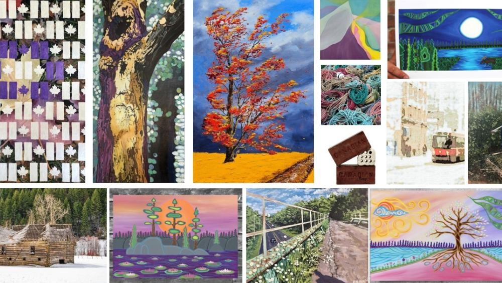 In celebration of Canadian artists installation A collection of paintings from the celebration of Canadian artists installation