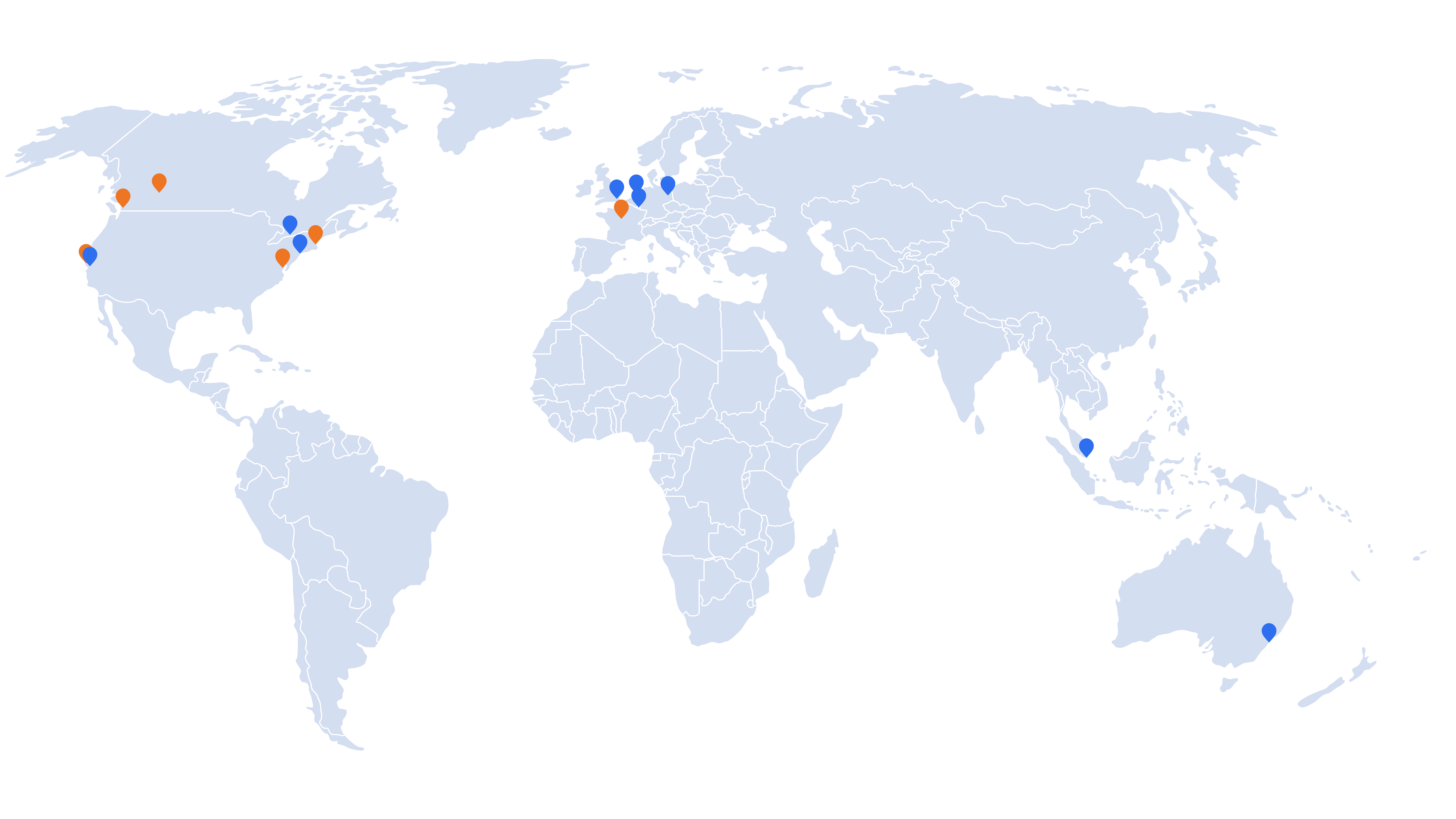 OMERS Locations A map showing coloured dots for where we have locations - Main offices (blue dot on map), Toronto, London, Singapore, Palo Alto, NYC, Sydney, Amsterdam, Berlin, Luxembourg. Oxford regional offices (orange dot on map) Vancouver, Washington, Paris, Calgary, Boston,San Francisco