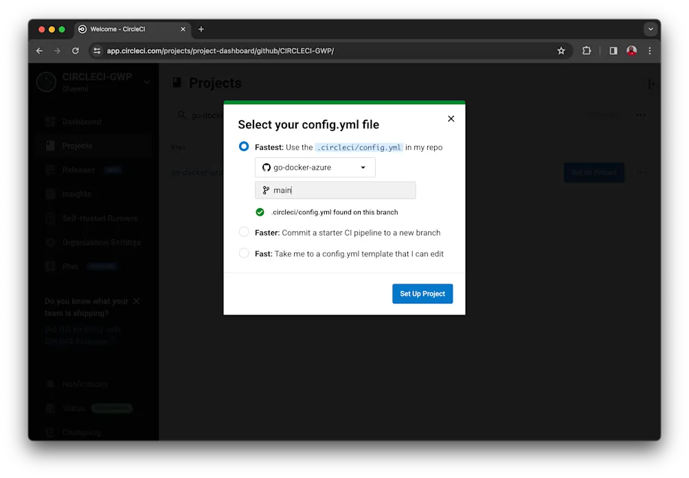 Select configuration file