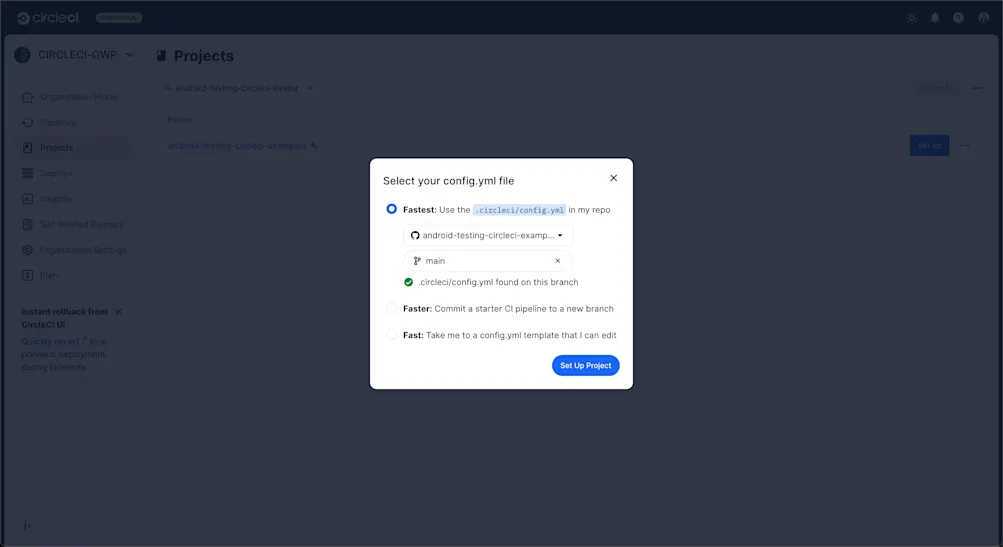 Configure project on CircleCI