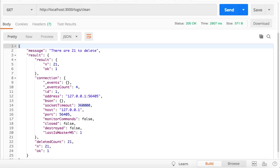 Clean Logs - Postman