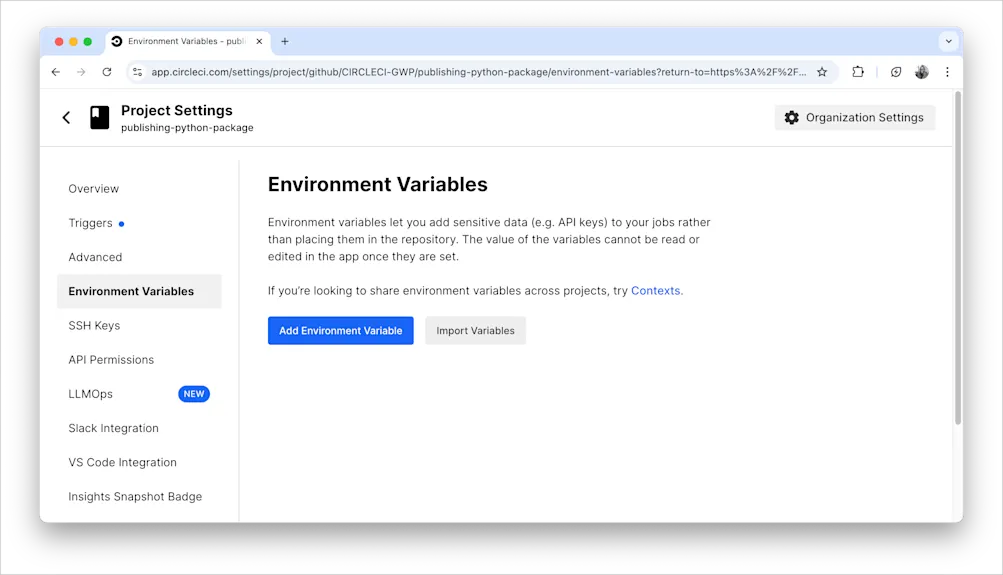Environment variables