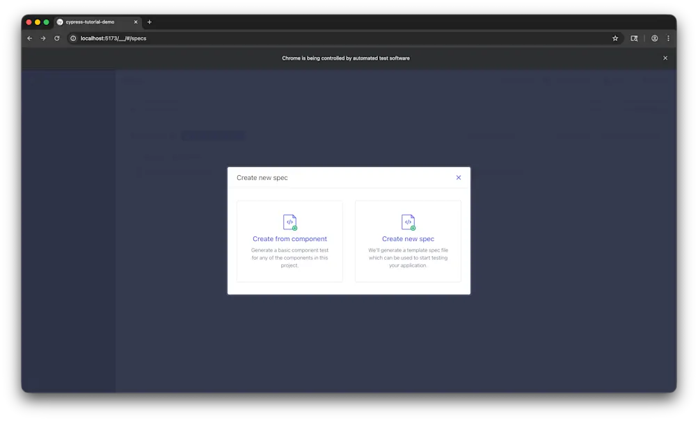 Creating a test options