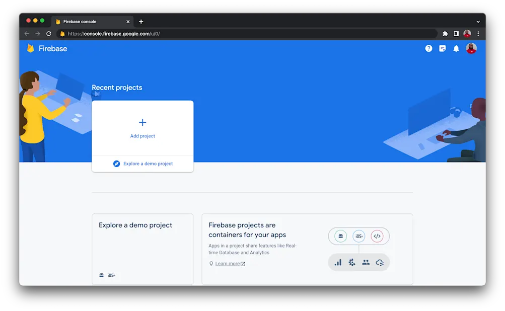 Add a new firebase project