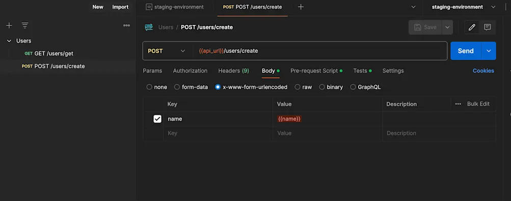 Dynamic parameters - Postman