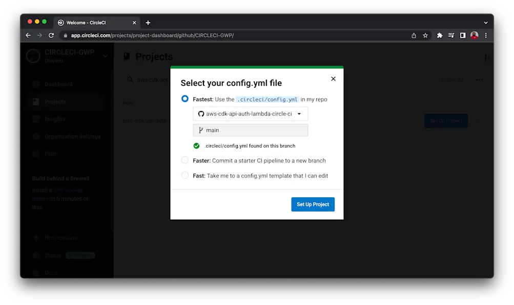 Select configuration