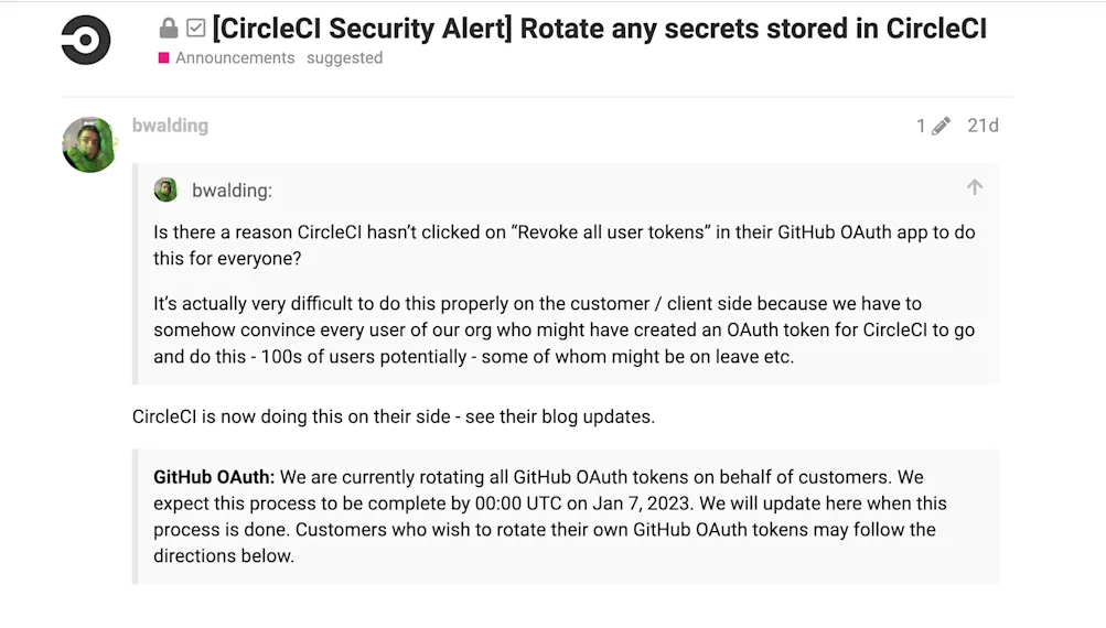 New discuss user post