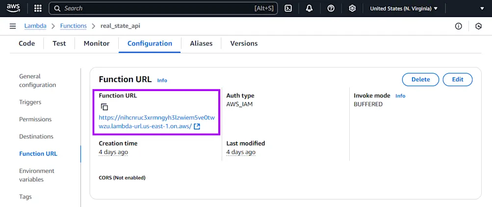 AWS Lambda Function URL