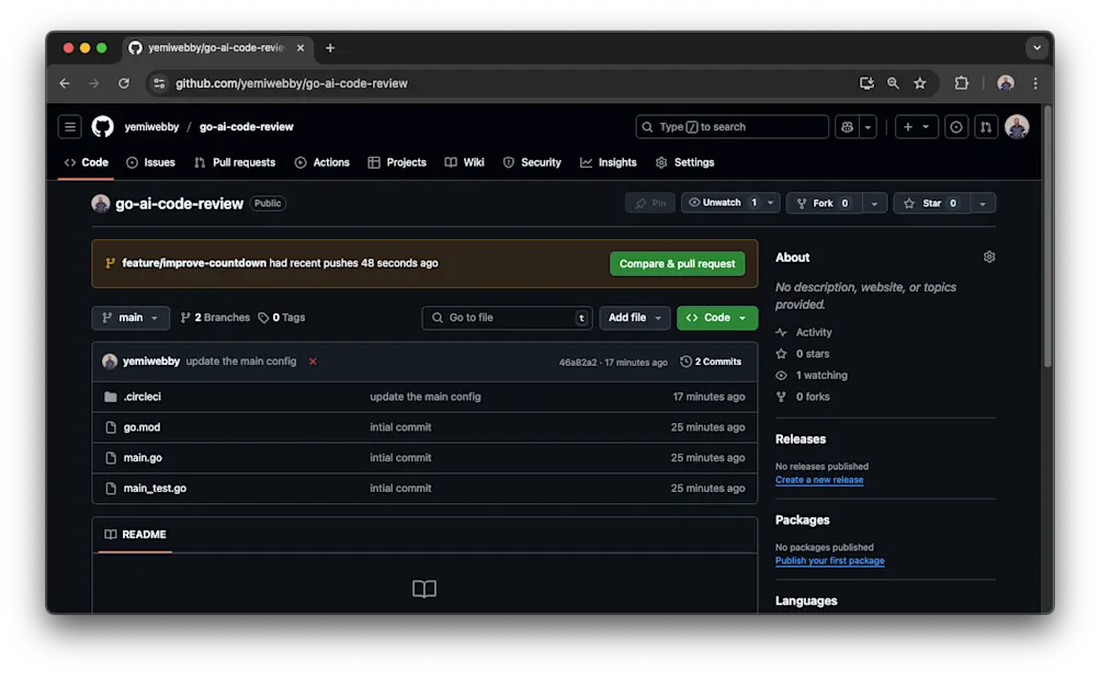 Compare and pull request