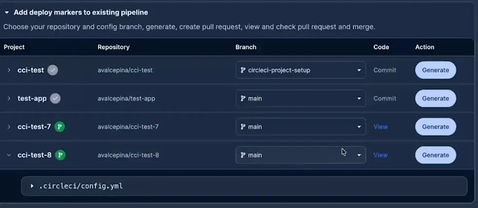 Multi project deploy marker