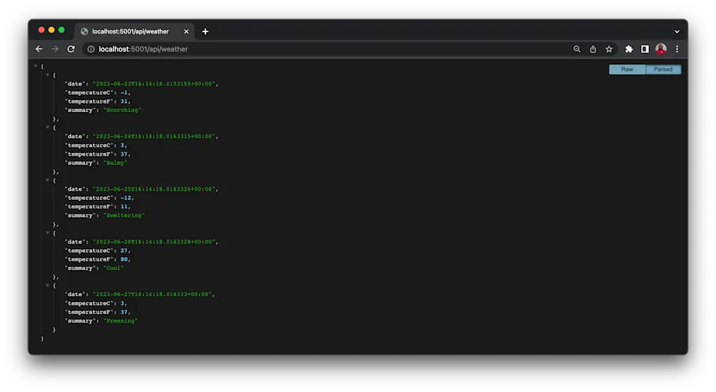 App running on Docker locally