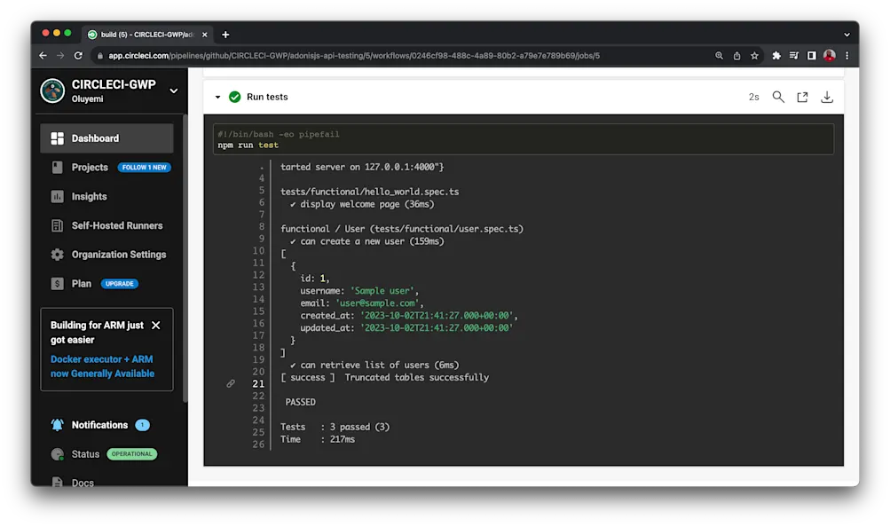 Tests automated - CircleCI