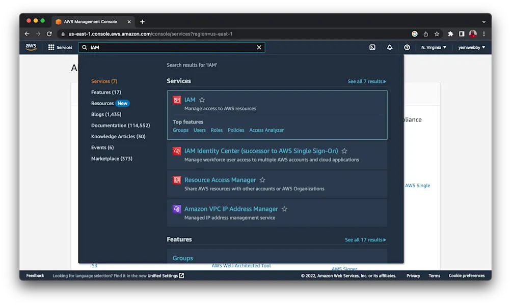 AWS management console