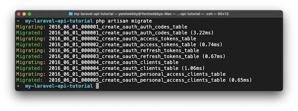 Migrate Passport Table