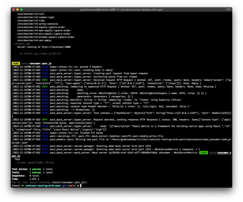 Consumer test results