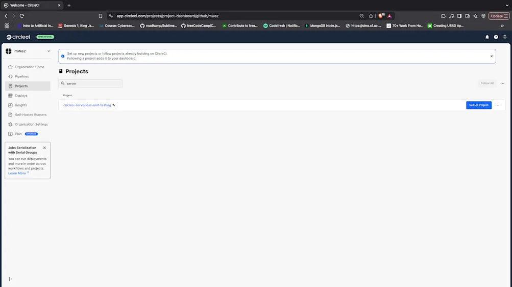 Circle CI set up project