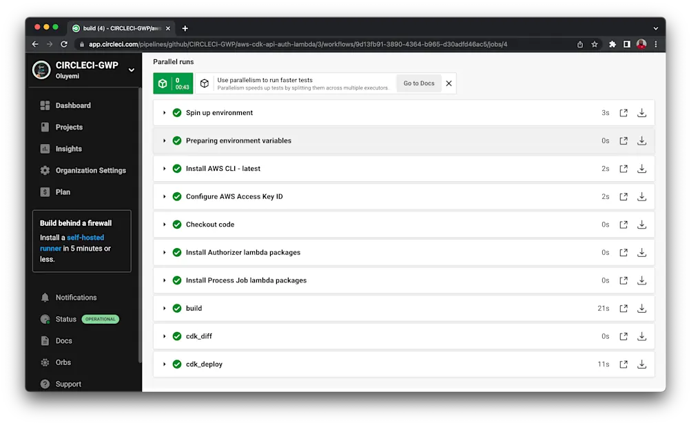 Circle CI pipeline builds successfully