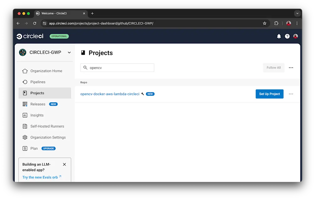Setup project on CircleCI