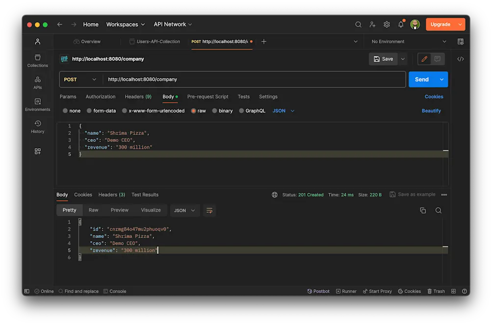 Create a new company
