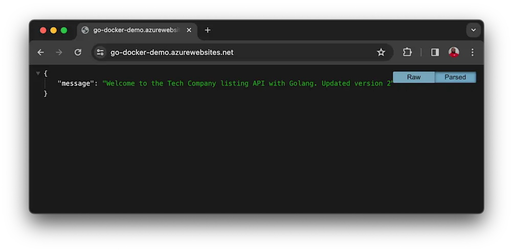 App running on Azure