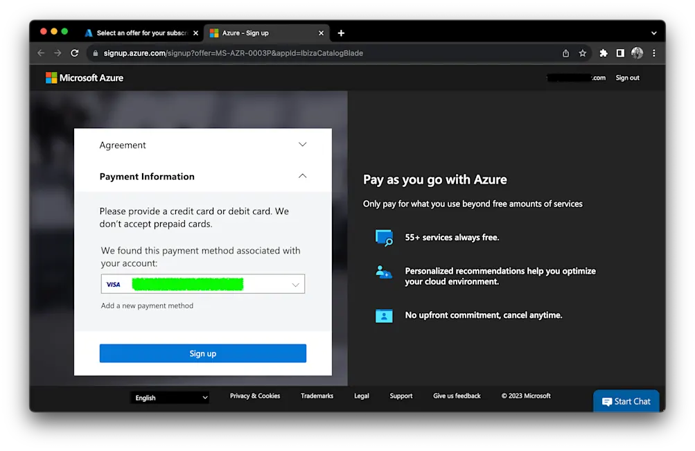 Select payment method