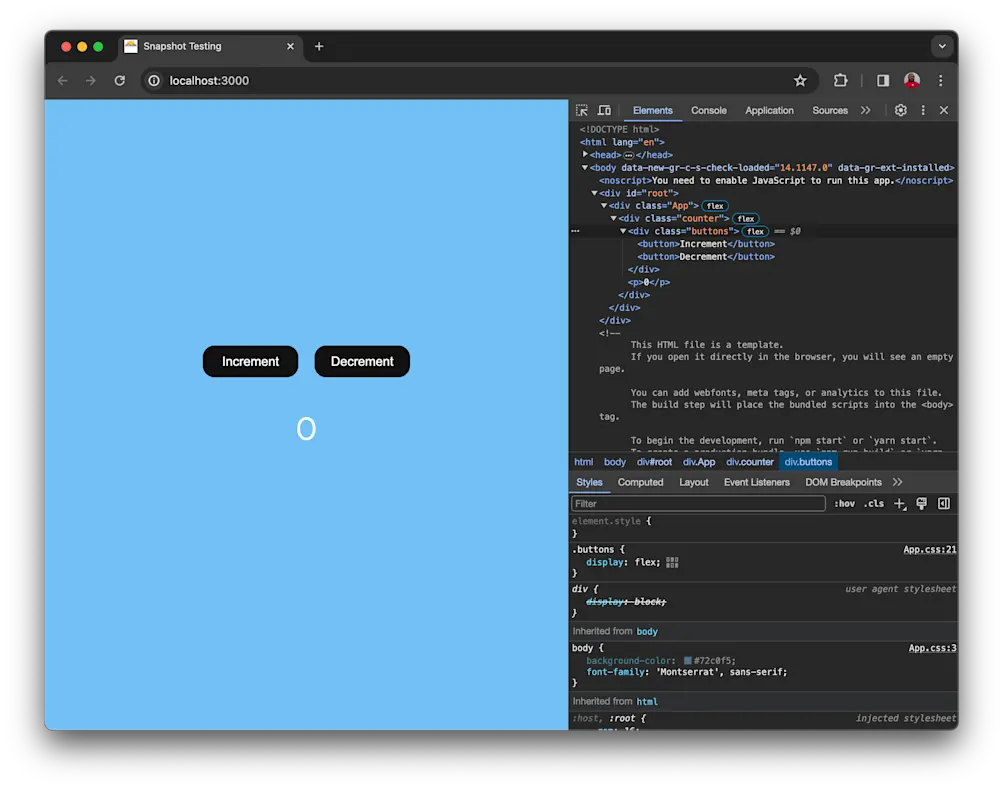 Application DOM structure