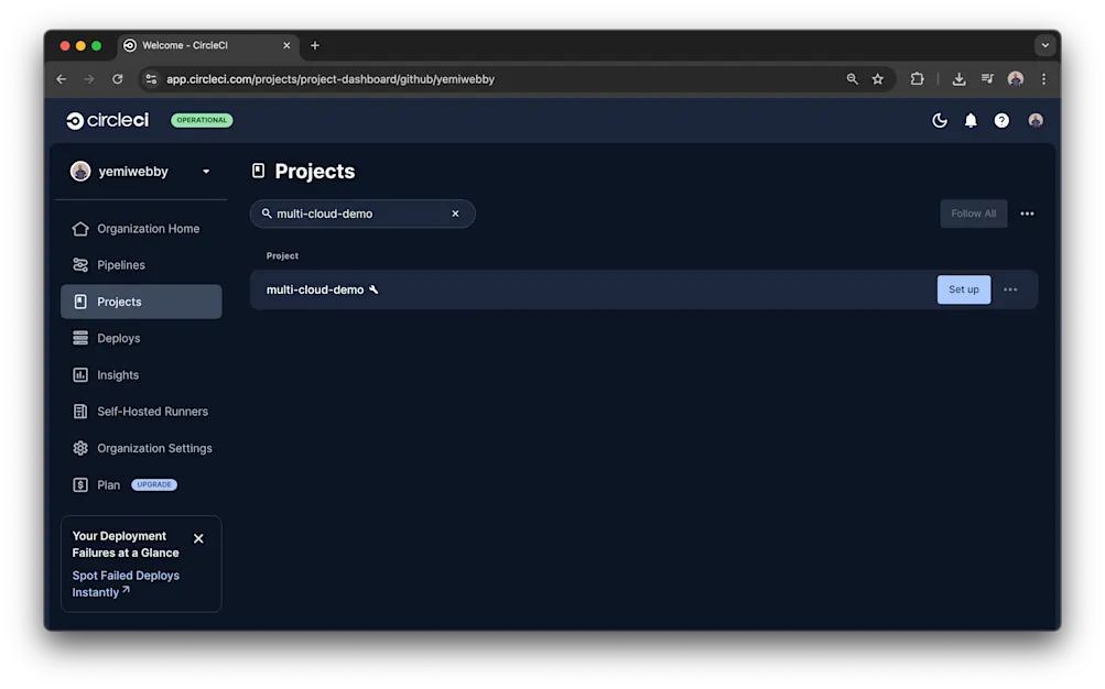 CircleCI set up project