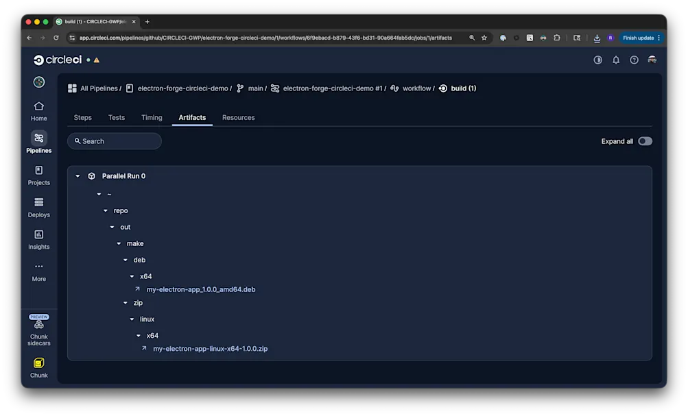 Download artifacts - CircleCI