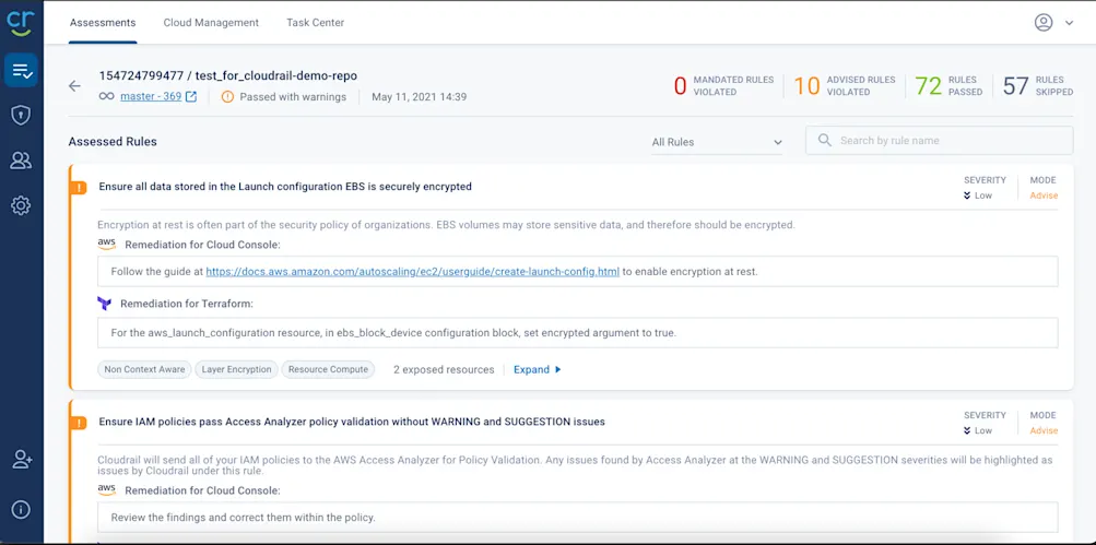Cloudrail assessment