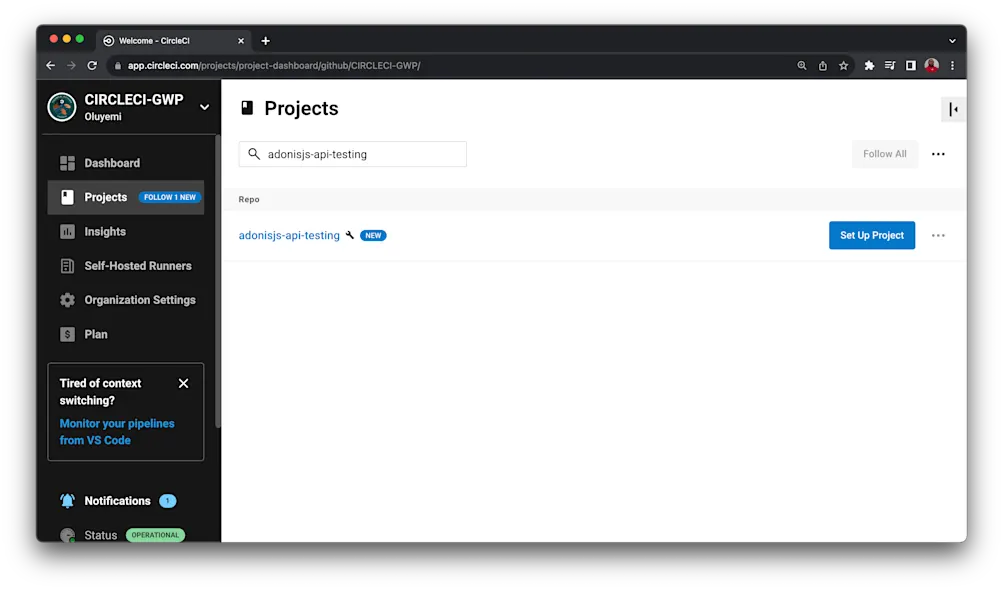Add project - CircleCI