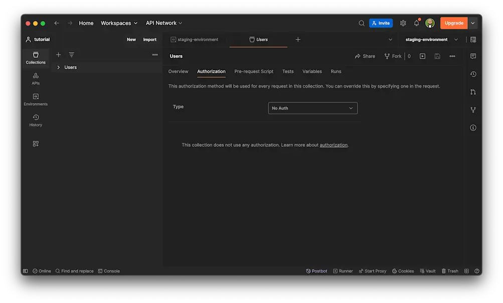 Create Collection - Postman