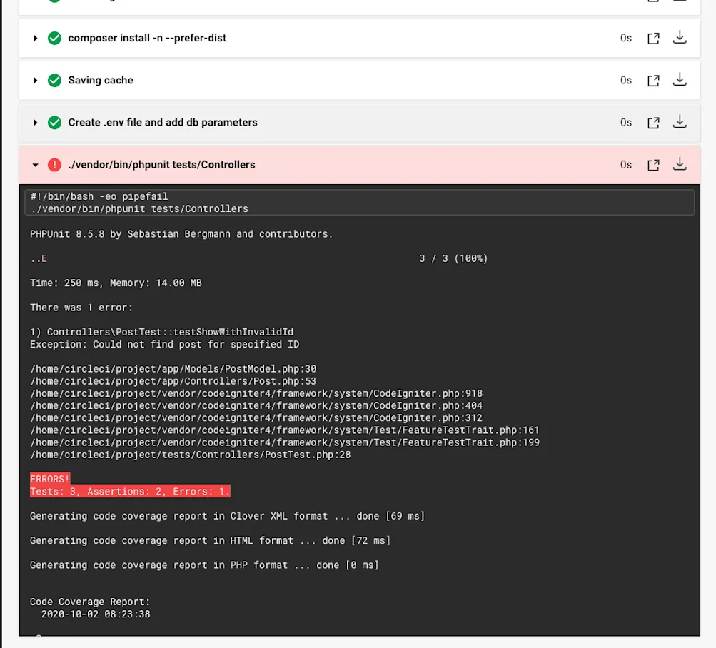 Failed Build Details