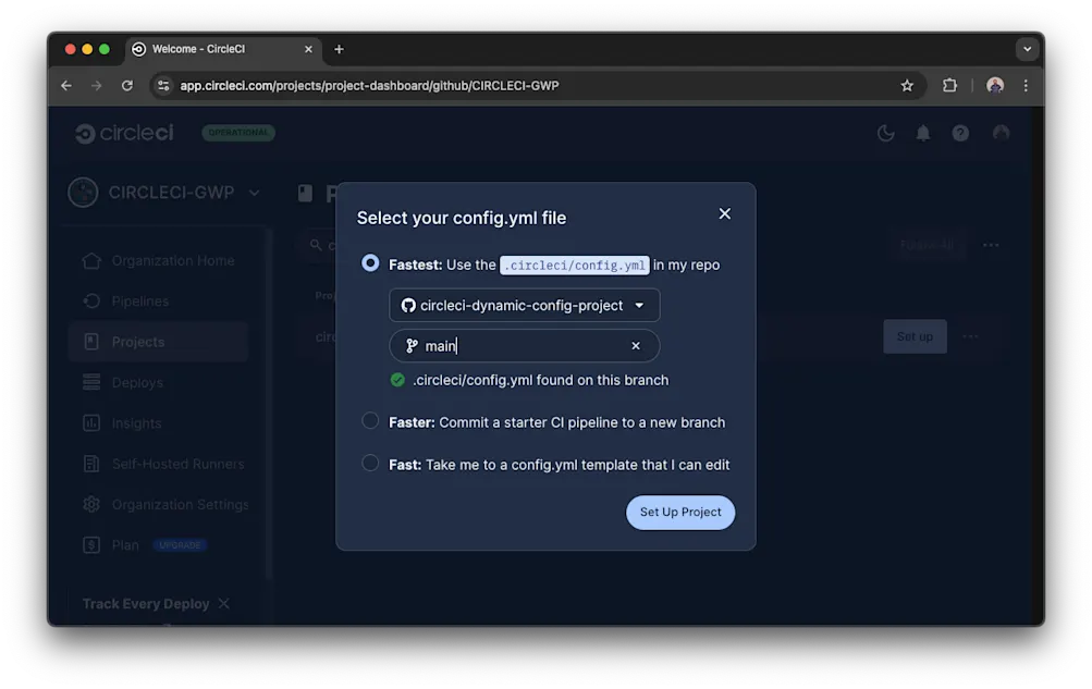 CircleCI set up project