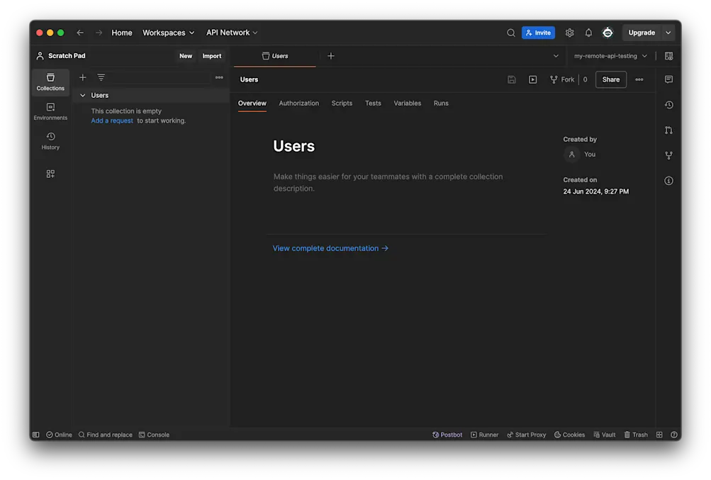 Collection list - Postman