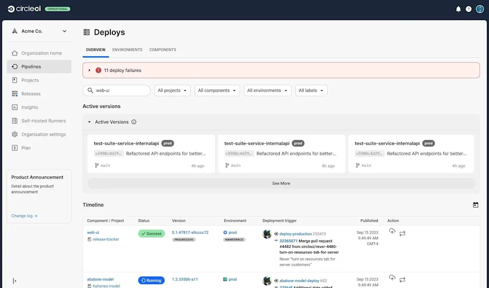Active versions example - R&D