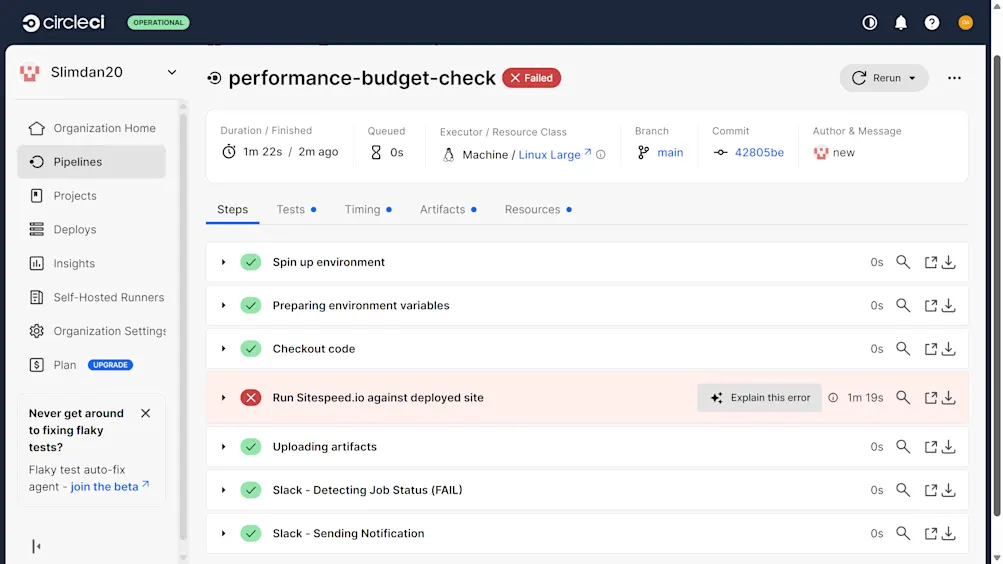 Circleci build failure