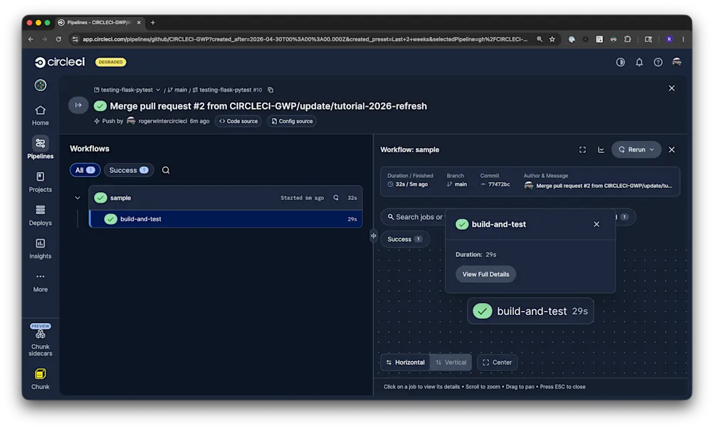 Pipeline setup success