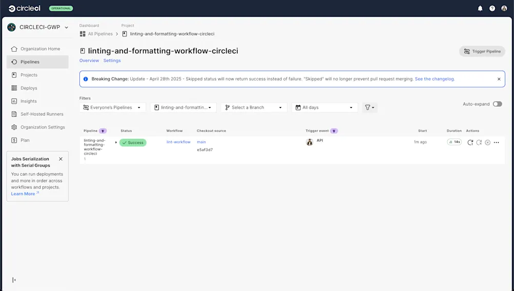 CircleCI build success