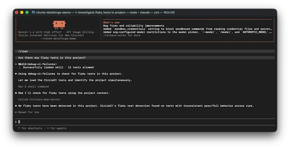 Finding flaky tests with the CircleCI MCP via Claude Code