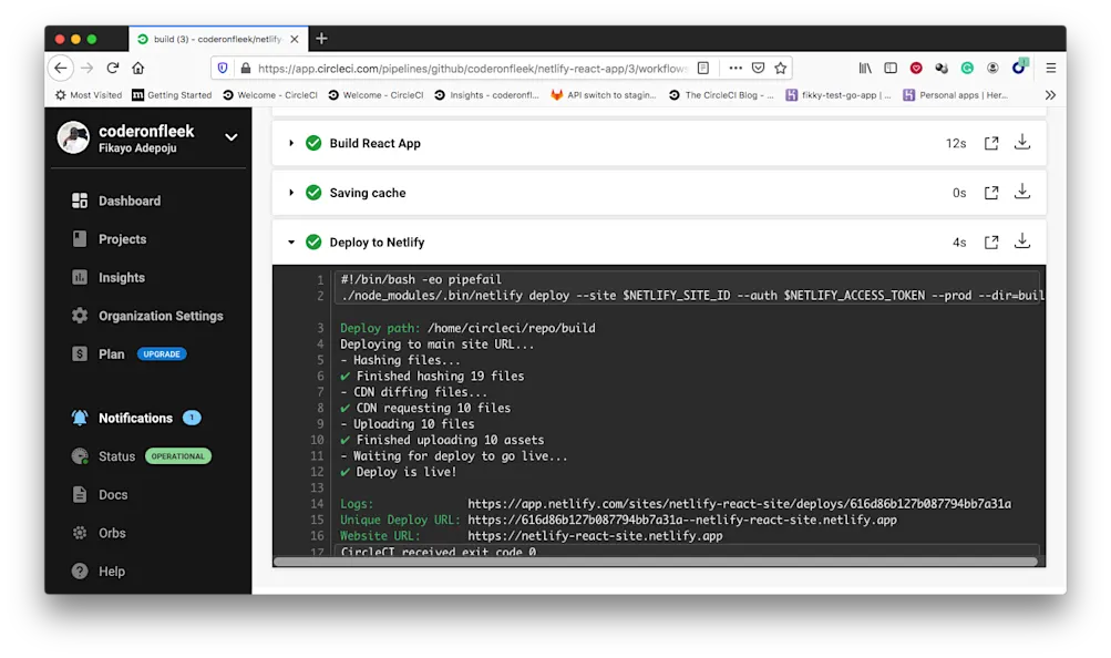 ビルドの詳細 - CircleCI