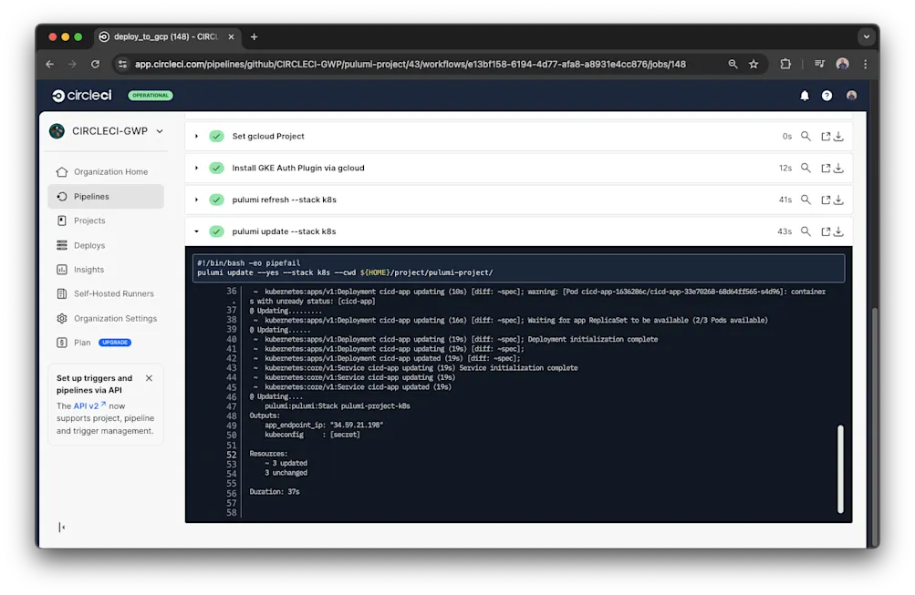 CircleCI pipeline success