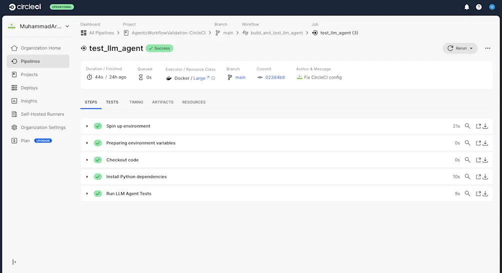 Successful execution