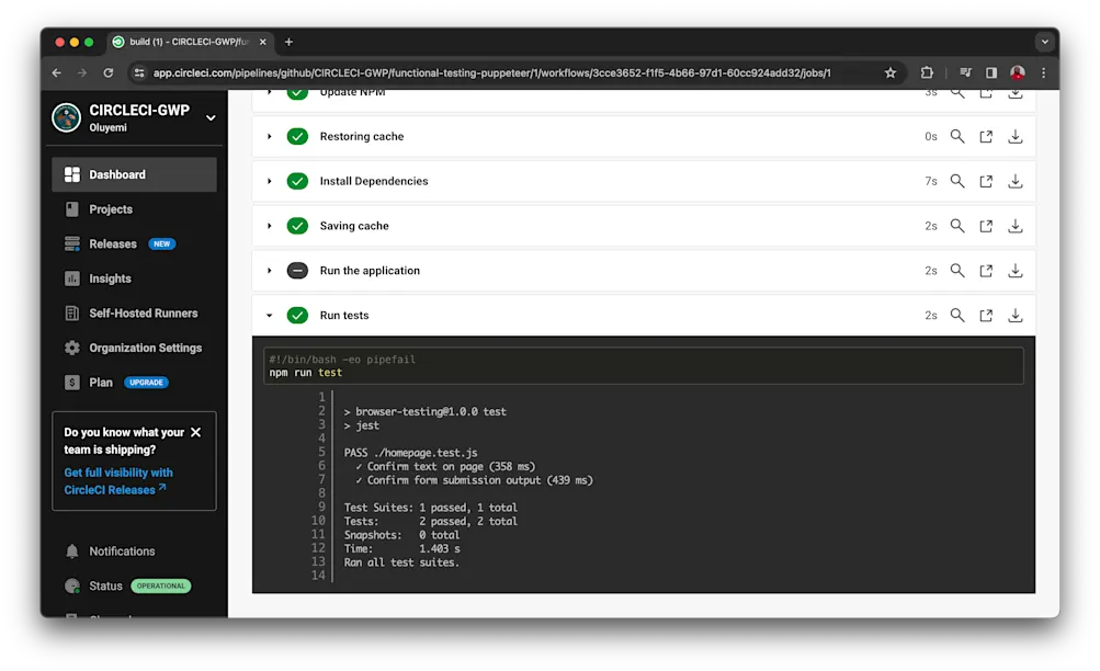 Build successful - CircleCI