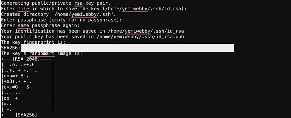  Generating public/private keys